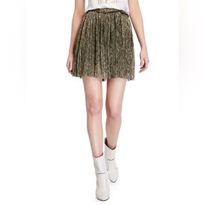 Isabel Marant Gold Lame Benedicte Elastic Mini Skirt 2/4